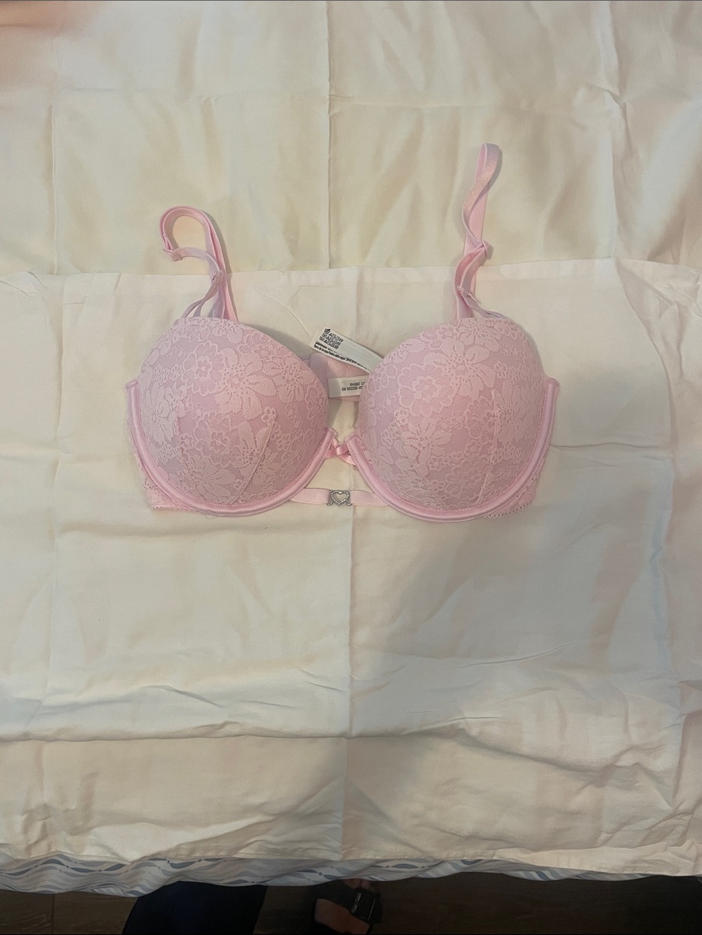 PINK Victoria's Secret Light Pink Lace Balconette Bra